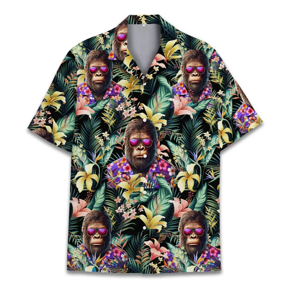 Tropical Bigfoot Unisex Hawaiian Shirt Aloha Shirt BGR2765693 - Boogor
