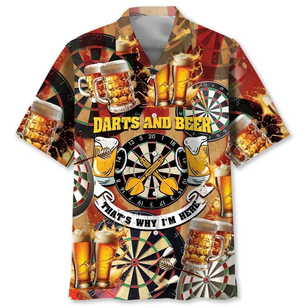 Darts And Beer That's Why I'm Here Hawaiian Shirt BGR2765003 - Boogor