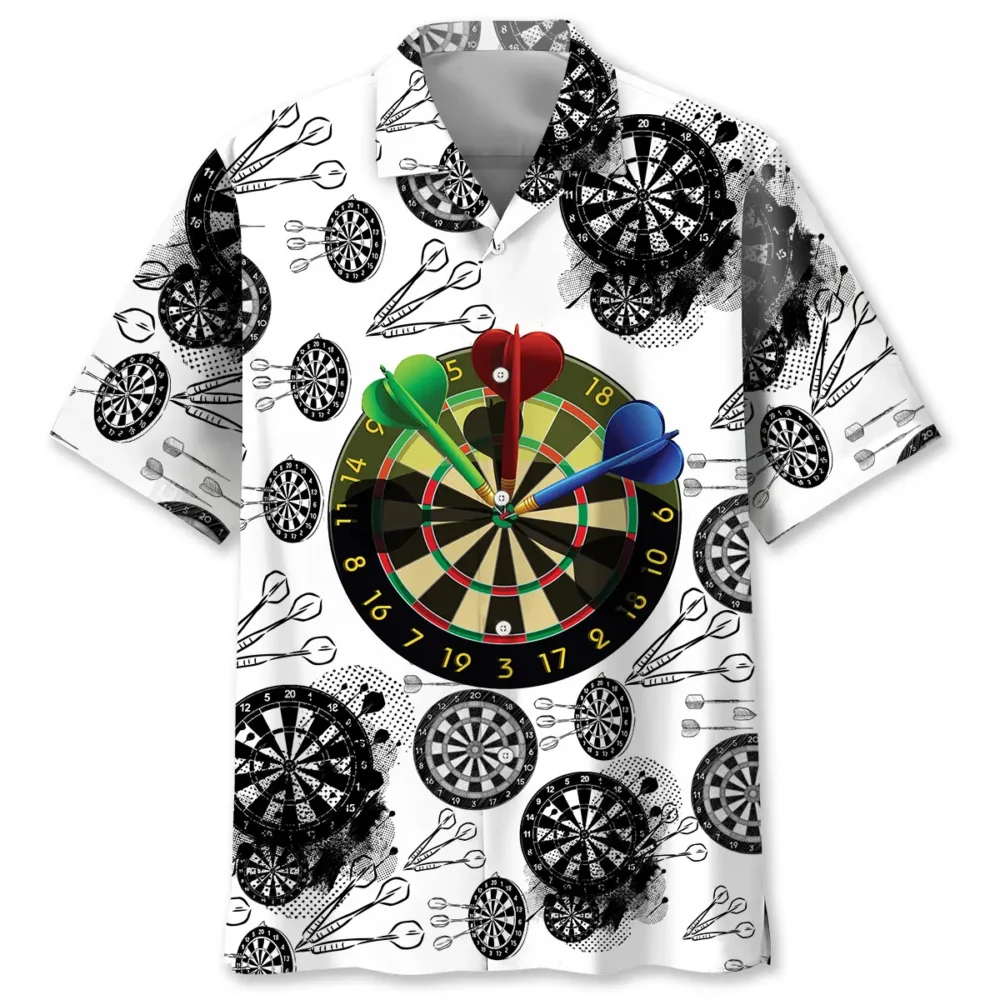 Darts Black White Hawaiian Shirt BGR2765005 - Boogor