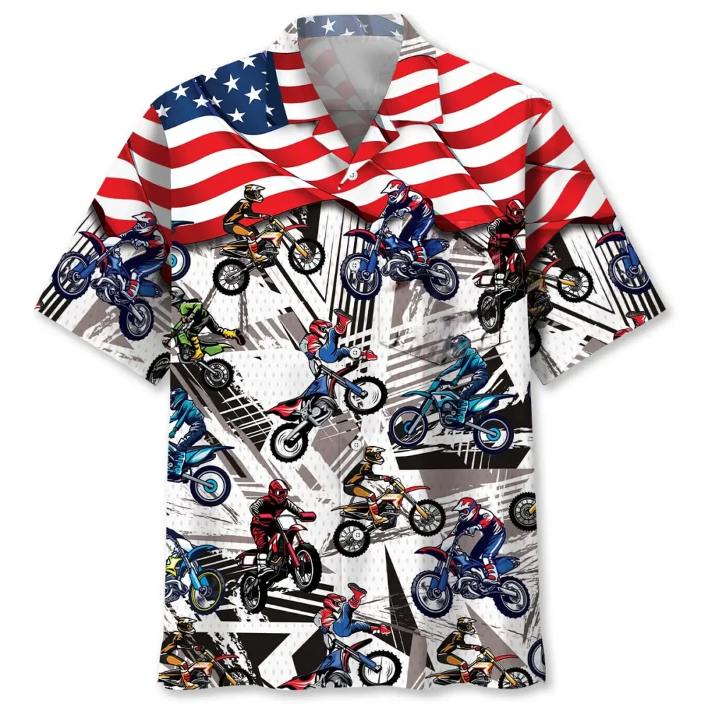Dirt Bike Racing Hawaiian Shirt Pocket BGR2764845 - Boogor