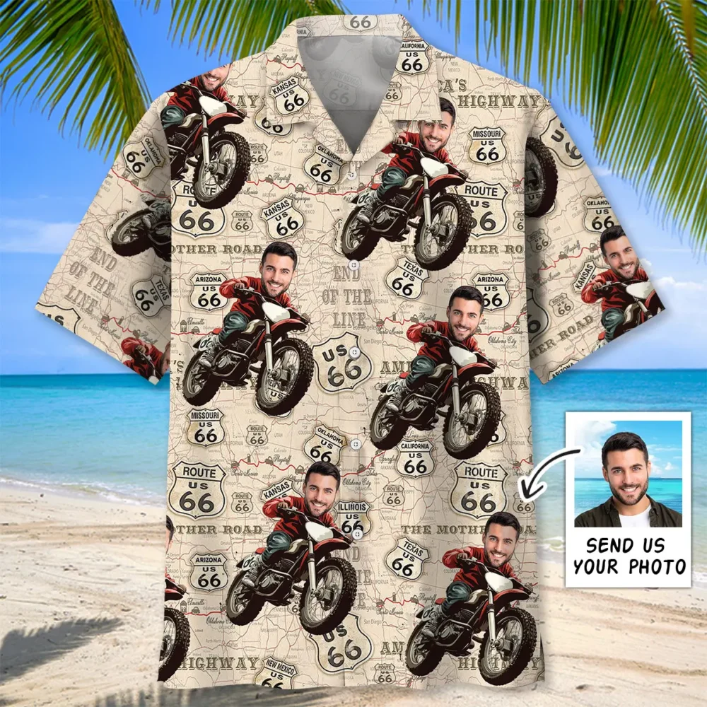 Dirt Bike Vintage Custom Photo Hawaiian Shirt BGR2764738 - Boogor