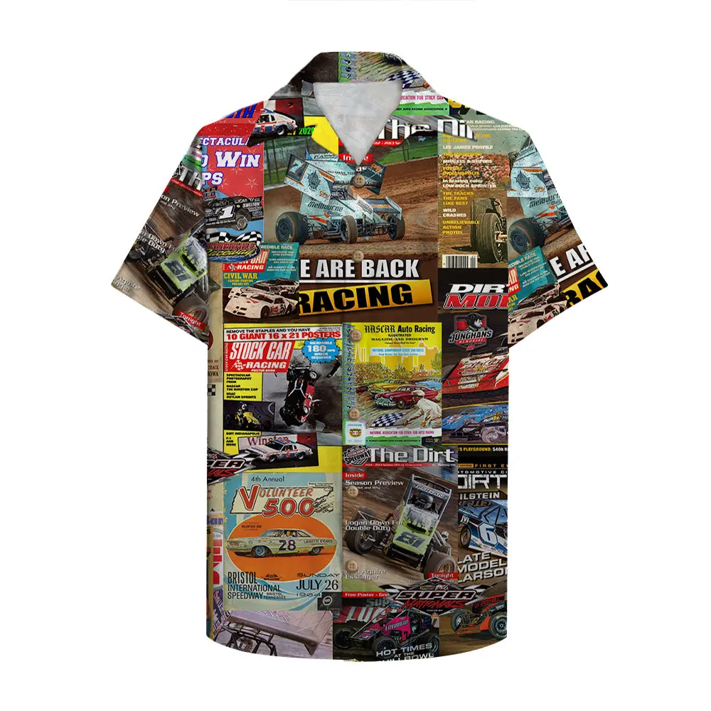 Dirt Track Racing Magazine Unisex Hawaiian Shirt Aloha Shirt BGR2765665 - Boogor