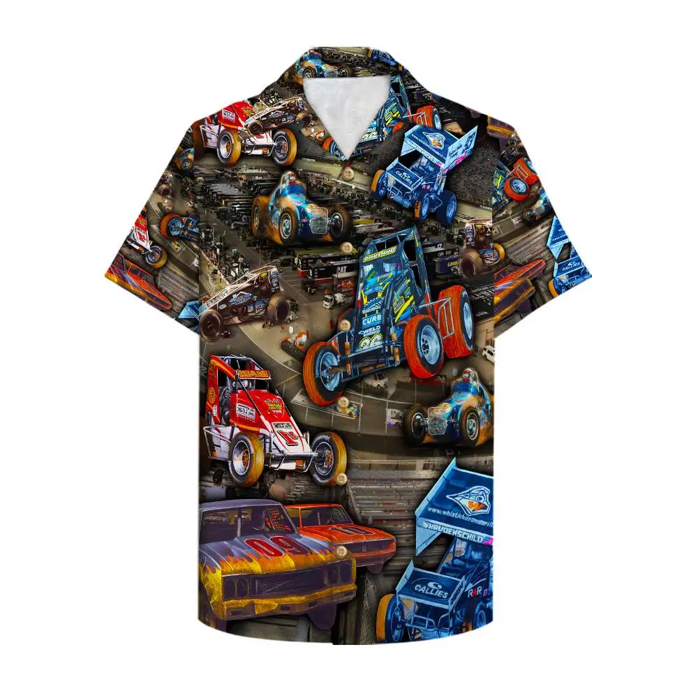 Dirt Track Racing Unisex Hawaiian Shirt Aloha Shirt Summer Vibe BGR2765630 - Boogor