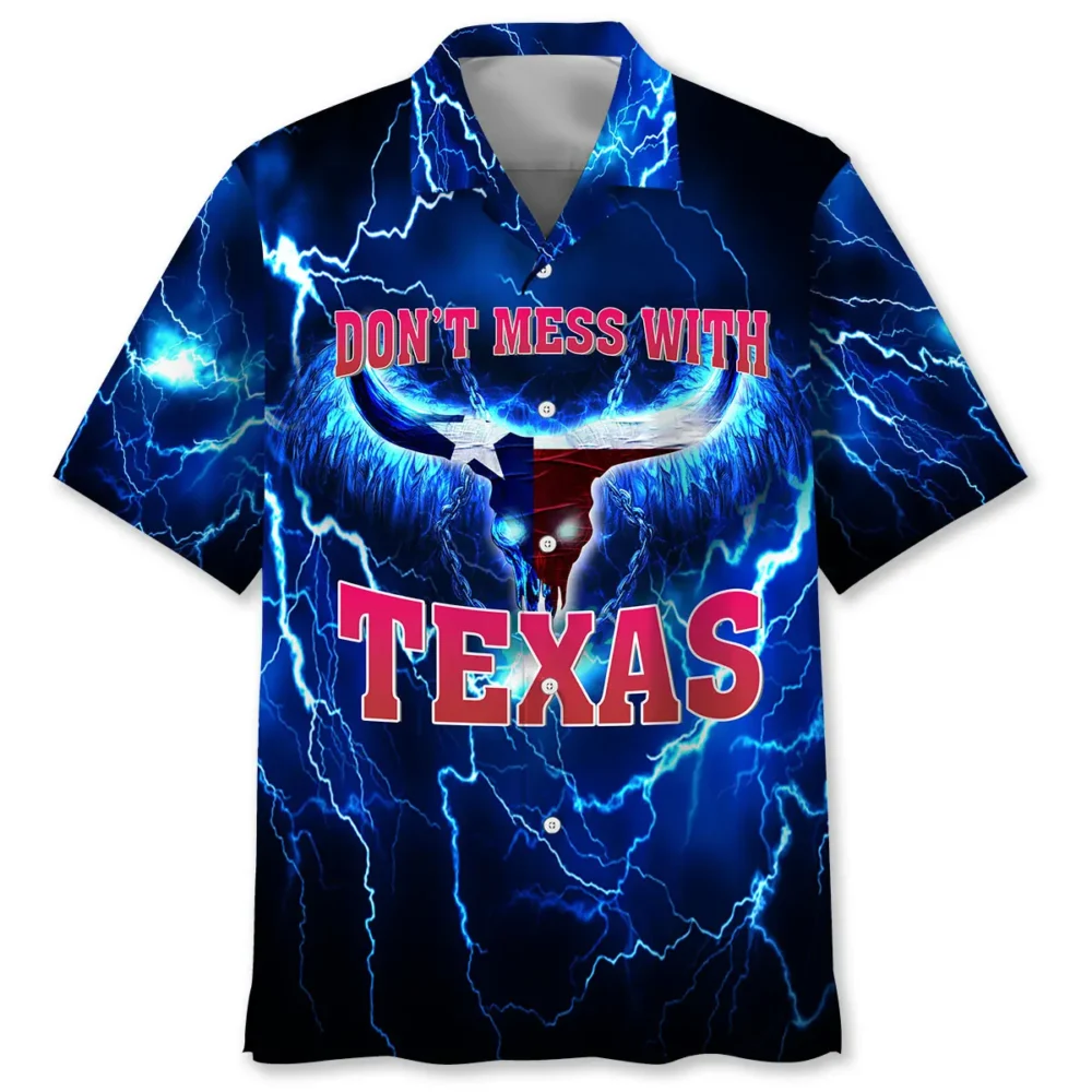 Don't Mess With Texas Thunder Lighting Hawaiian Shirt BGR2764795 - Boogor