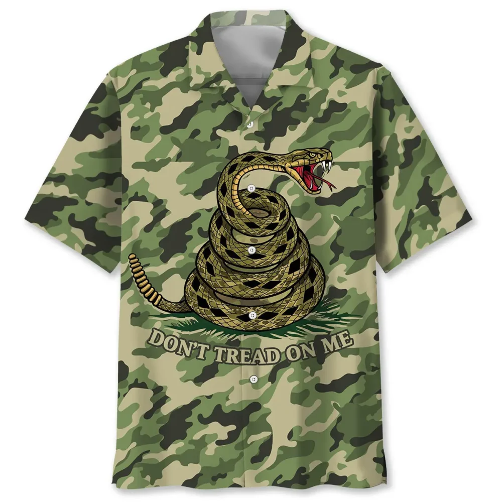 Don't Tread On Me Camouflage Hawaiian Shirt BGR2765009 - Boogor