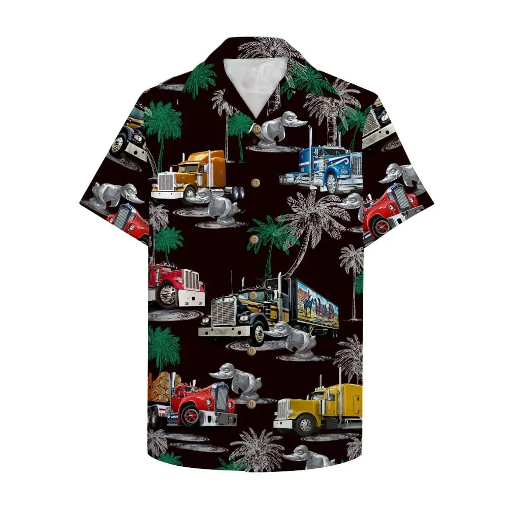 Duck Truck Pattern Unisex Hawaiian Shirt Aloha Shirt BGR2765662 - Boogor