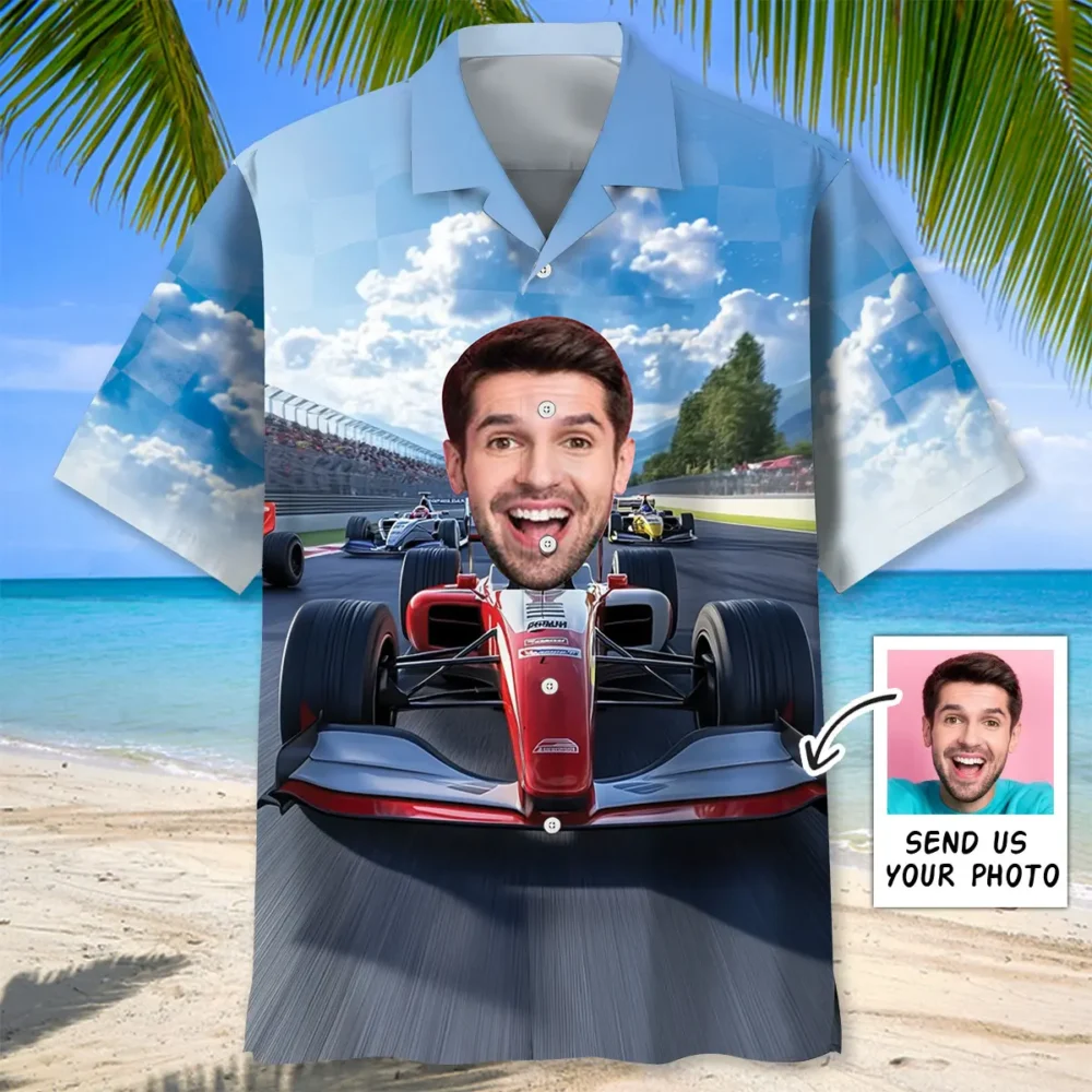 F1 Racing Custom Photo Face Hawaiian Shirt BGR2764810 - Boogor
