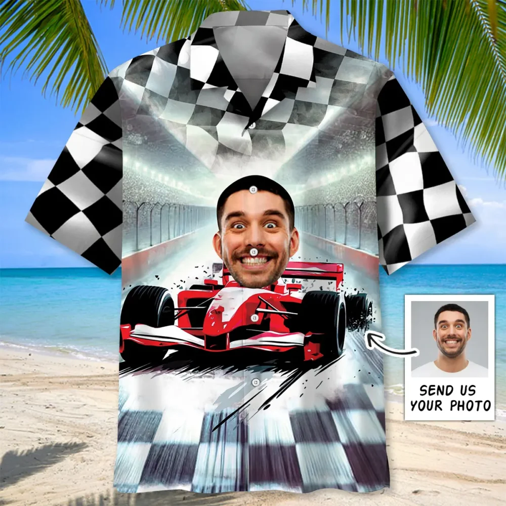 Funny F1 Racing Car Custom Photo Hawaiian Shirt BGR2764853 - Boogor