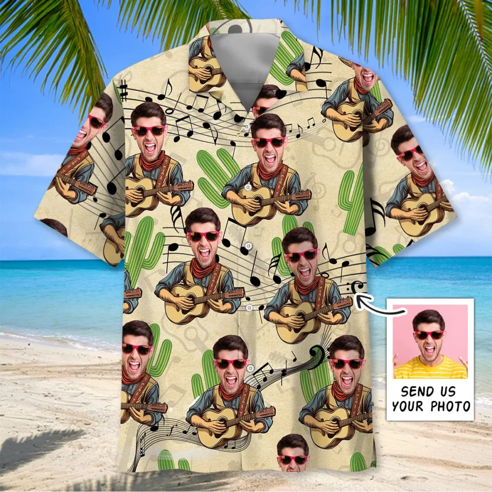 Funny Guitar Country Custom Photo Hawaiian Shirt BGR2764779 - Boogor