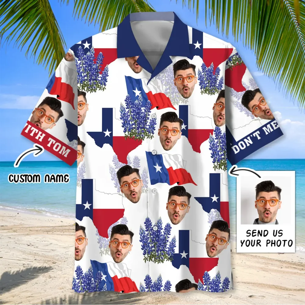 Funny Texas Custom Name Custom  Photo Hawaiian Shirt BGR2764865 - Boogor