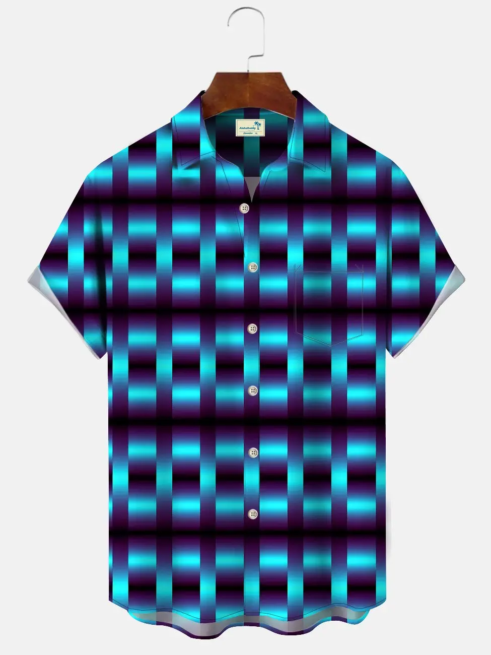 Geometric Fluorescent 3D Men's Buttons Buttons Casual Hawaiian Shirt BGR2765092 - Boogor