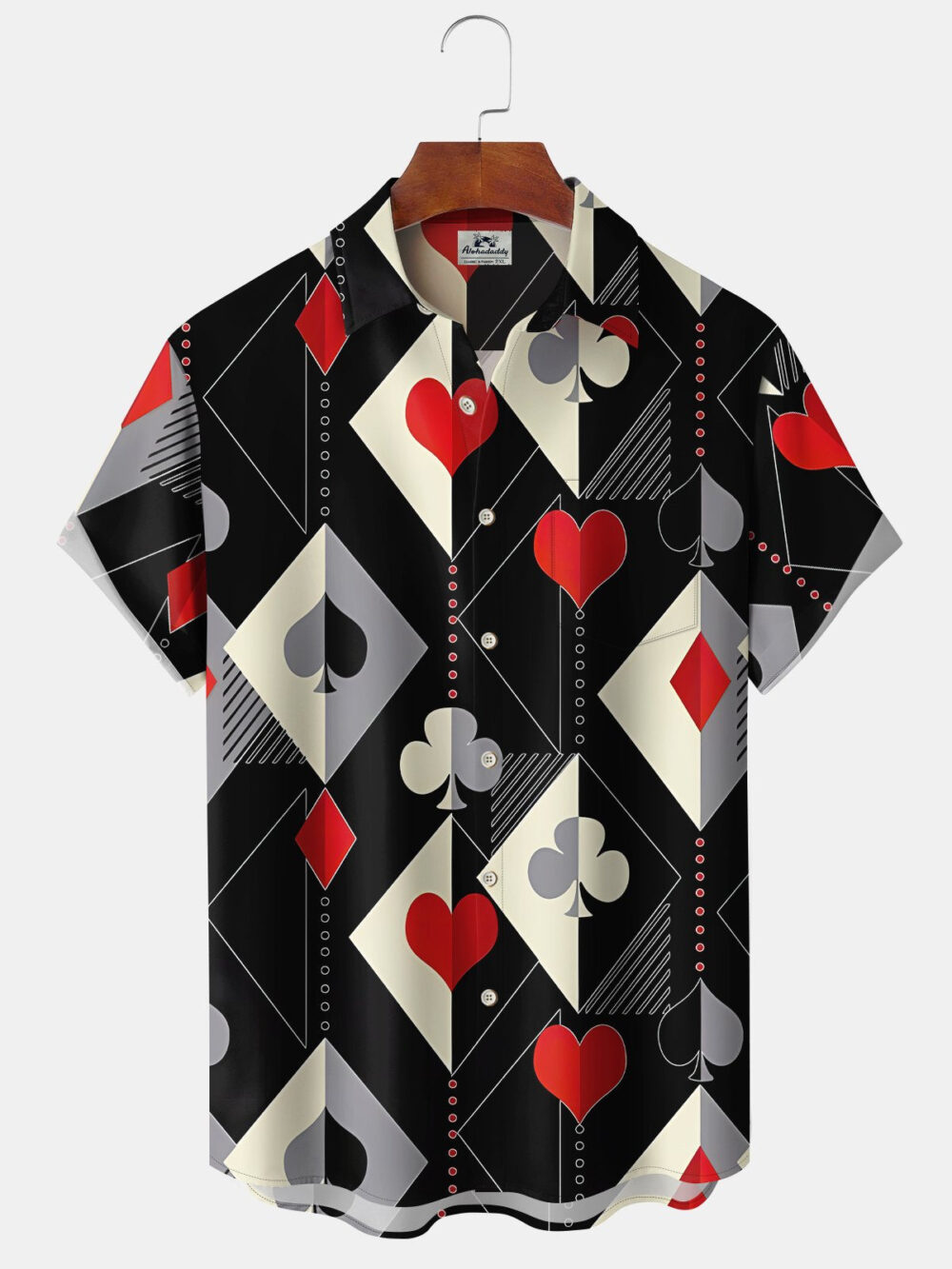 Geometric Retro 60s Mid-Century Geometric Poker Hawaiian Shirt BGR2765112 - Boogor