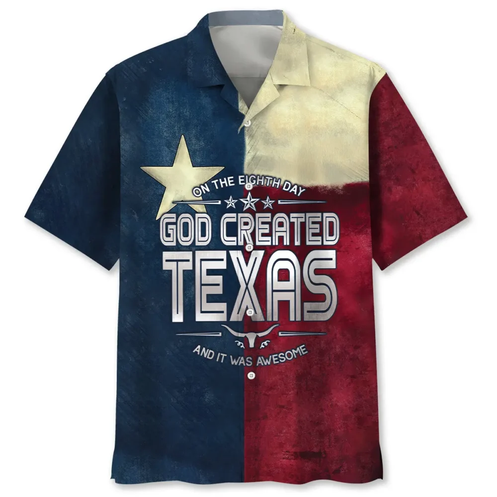 God Created Texas Hawaiian Shirt BGR2764723 - Boogor
