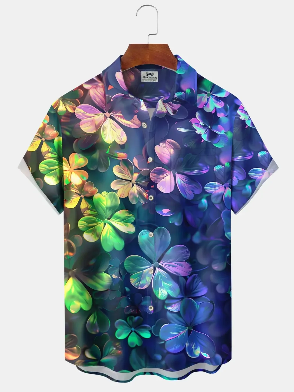 Gradient Clover Retro St. Patrick 3D Hawaiian Shirt BGR2765114 - Boogor