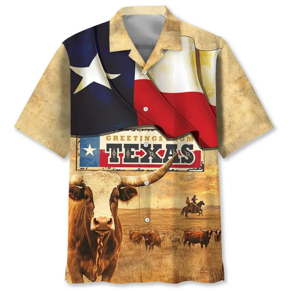 Greetings From Texas State Hawaiian Shirt BGR2764996 - Boogor