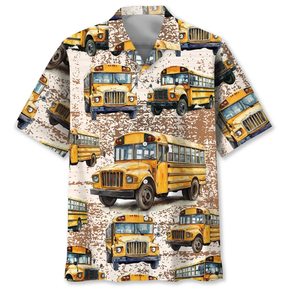 Grunge Retro School Bus Hawaiian Shirt BGR2764821 - Boogor