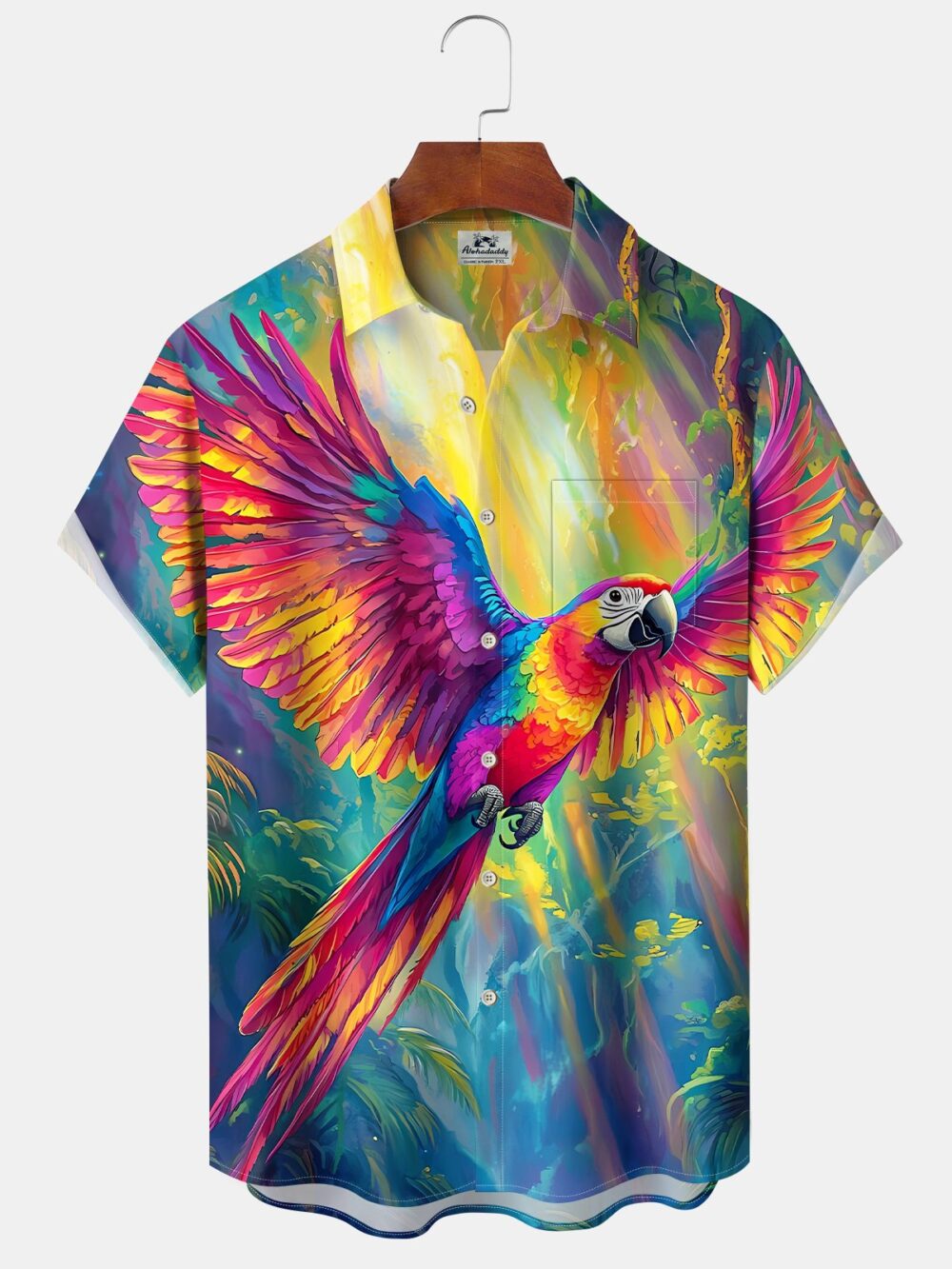 Hawaii Colorful Beach Tropical Leaves Parrot Hawaiian Shirt BGR2765133 - Boogor