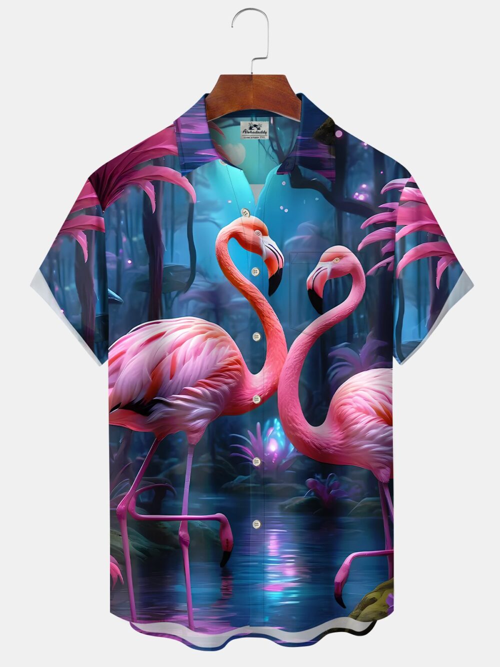 Hawaiian Coconut Tree Flamingo Men's Hawaiian Shirt BGR2765258 - Boogor