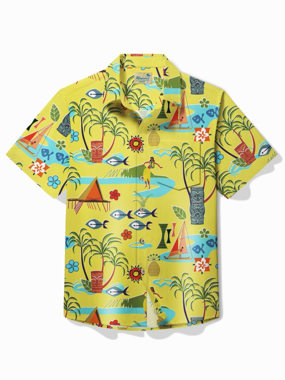 Hawaiian Shirt Coconut Tree Geometric Tiki & Tops BGR2765032 - Boogor