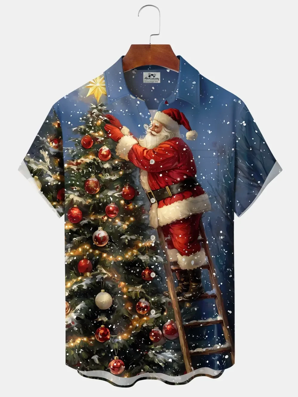 Holiday Christmas 3D Christmas Tree Santa Claus Vintage Hawaiian Shirt BGR2765104 - Boogor