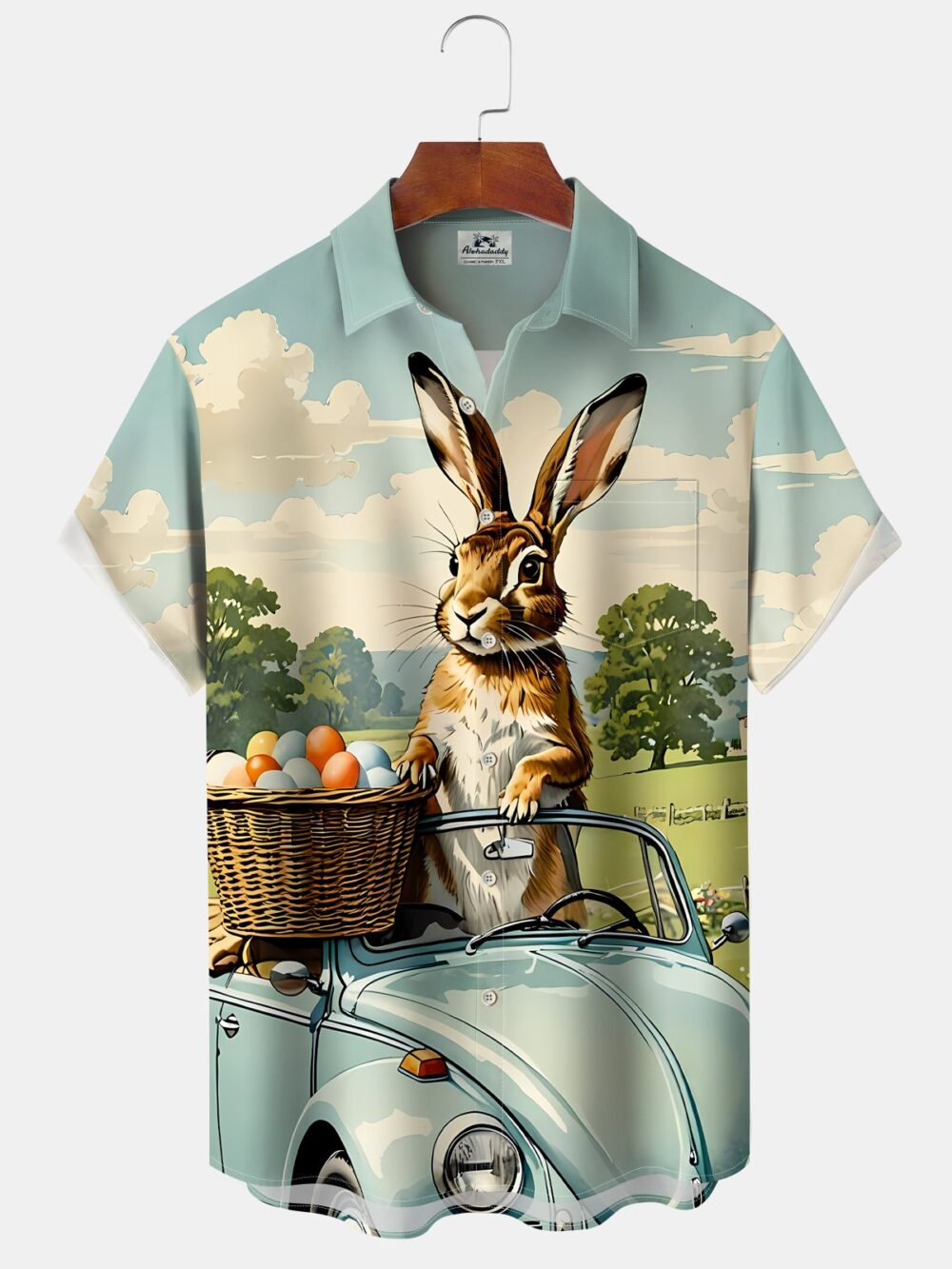 Holiday Vintage Biker Easter Egg Bunny Hawaiian Shirt BGR2765129 - Boogor