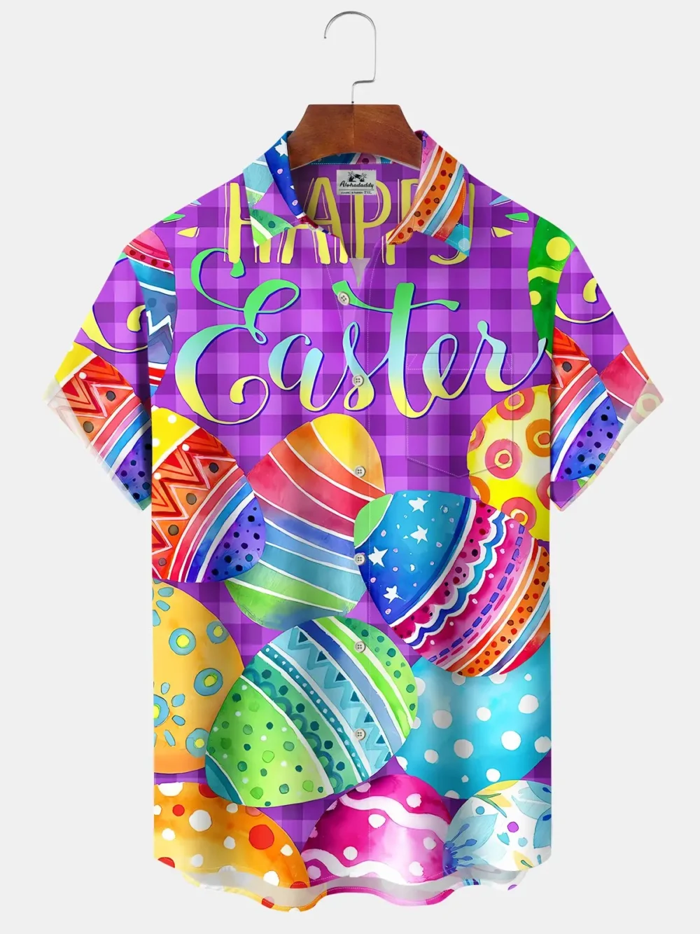 Holiday Vintage Plaid Easter Egg Happy Easter Cartoon Hawaiian Shirt BGR2765227 - Boogor