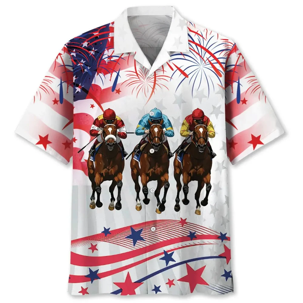 Horse Racing Festive Hawaiian Shirt BGR2764962 - Boogor