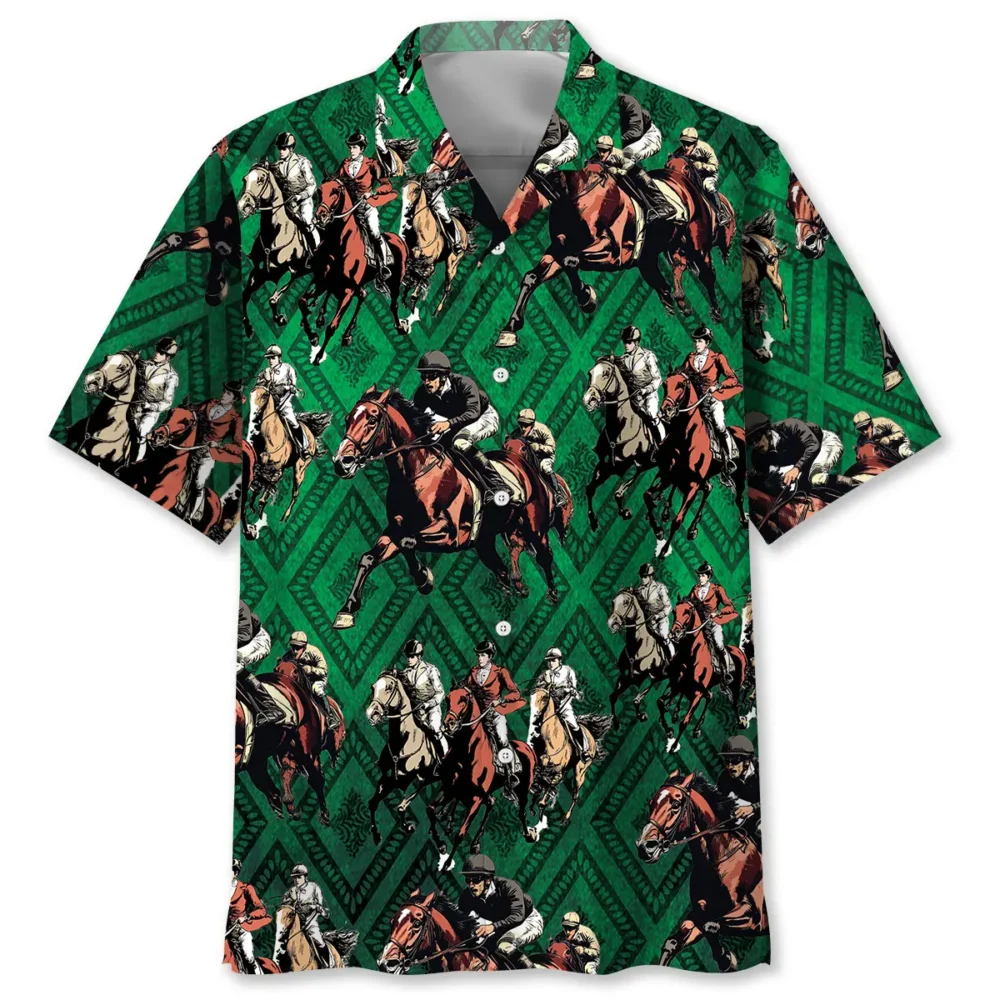 Horse Racing Old Century Hawaiian Shirt BGR2764776 - Boogor