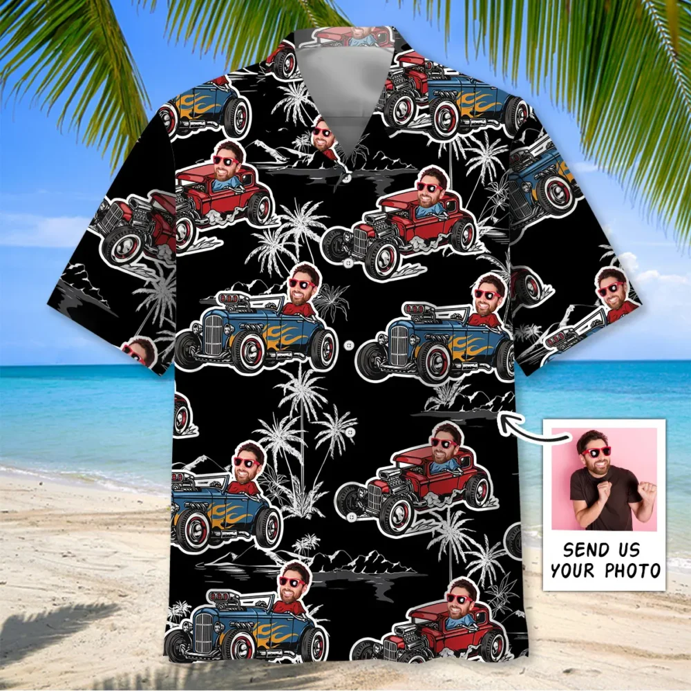 Hot Rod Classic Custom Photo Face Hawaiian shirt BGR2764772 - Boogor