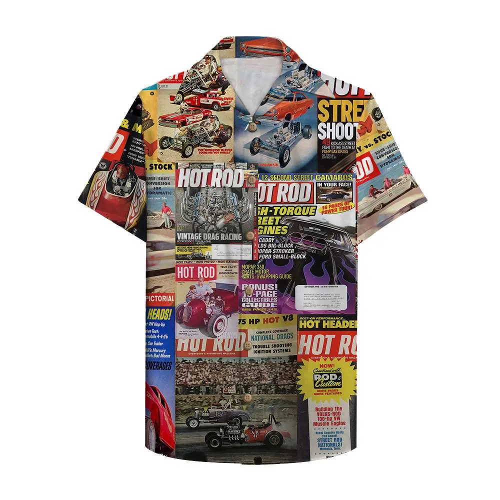 Hot Rod Magazine Unisex Hawaiian Shirt Aloha Shirt BGR2765658 - Boogor