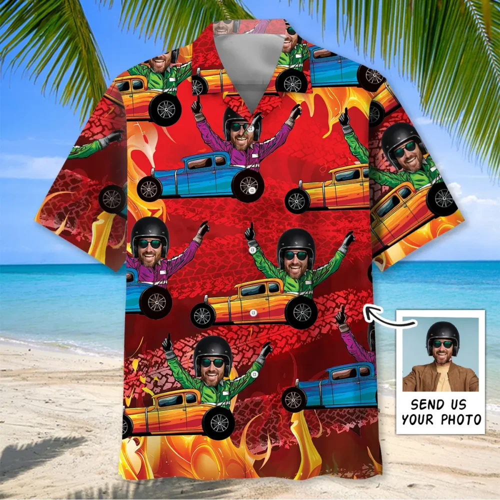 Hot Rod Racing Custom Photo Hawaiian Shirt BGR2764823 - Boogor