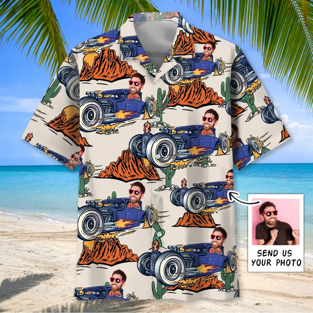 Hot Rod Racing Desert Custom Photo Hawaiian Shirt BGR2764822 - Boogor