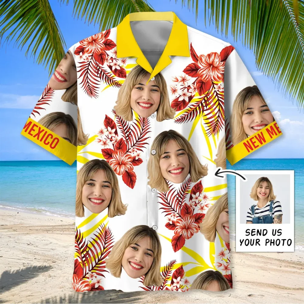 I Love New Mexico And My Wife Custom Photo Hawaiian Shirt BGR2764862 - Boogor