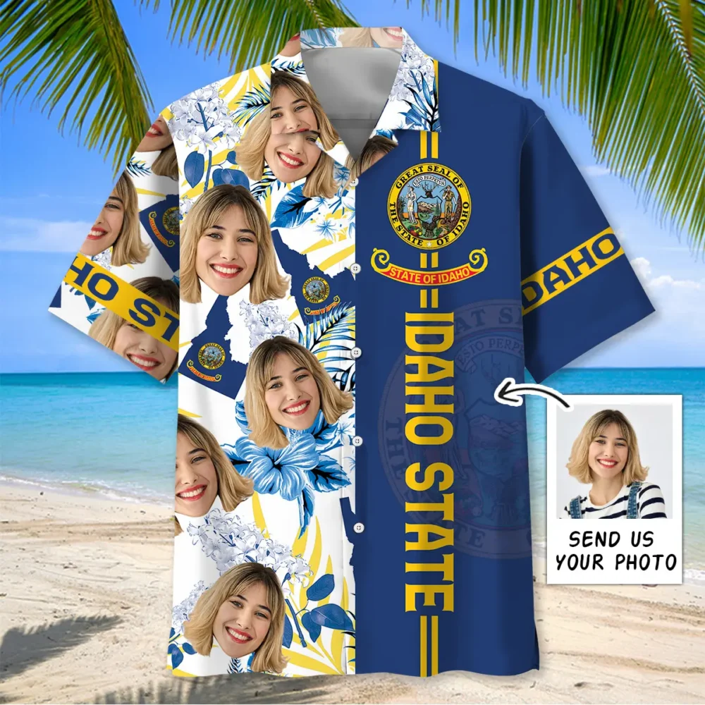 Idaho State Custom Photo Face Hawaiian Shirt BGR2764878 - Boogor