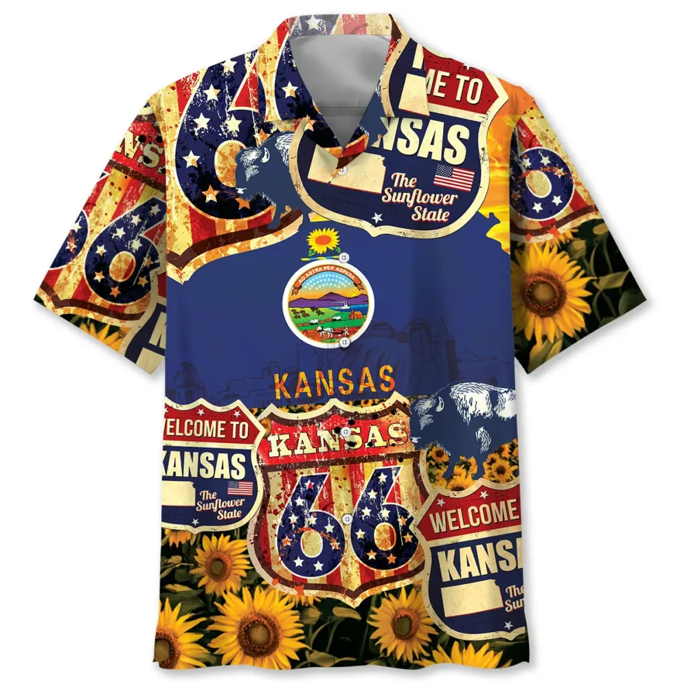 Kansas Vintage State Hawaiian Shirt BGR2764916 - Boogor