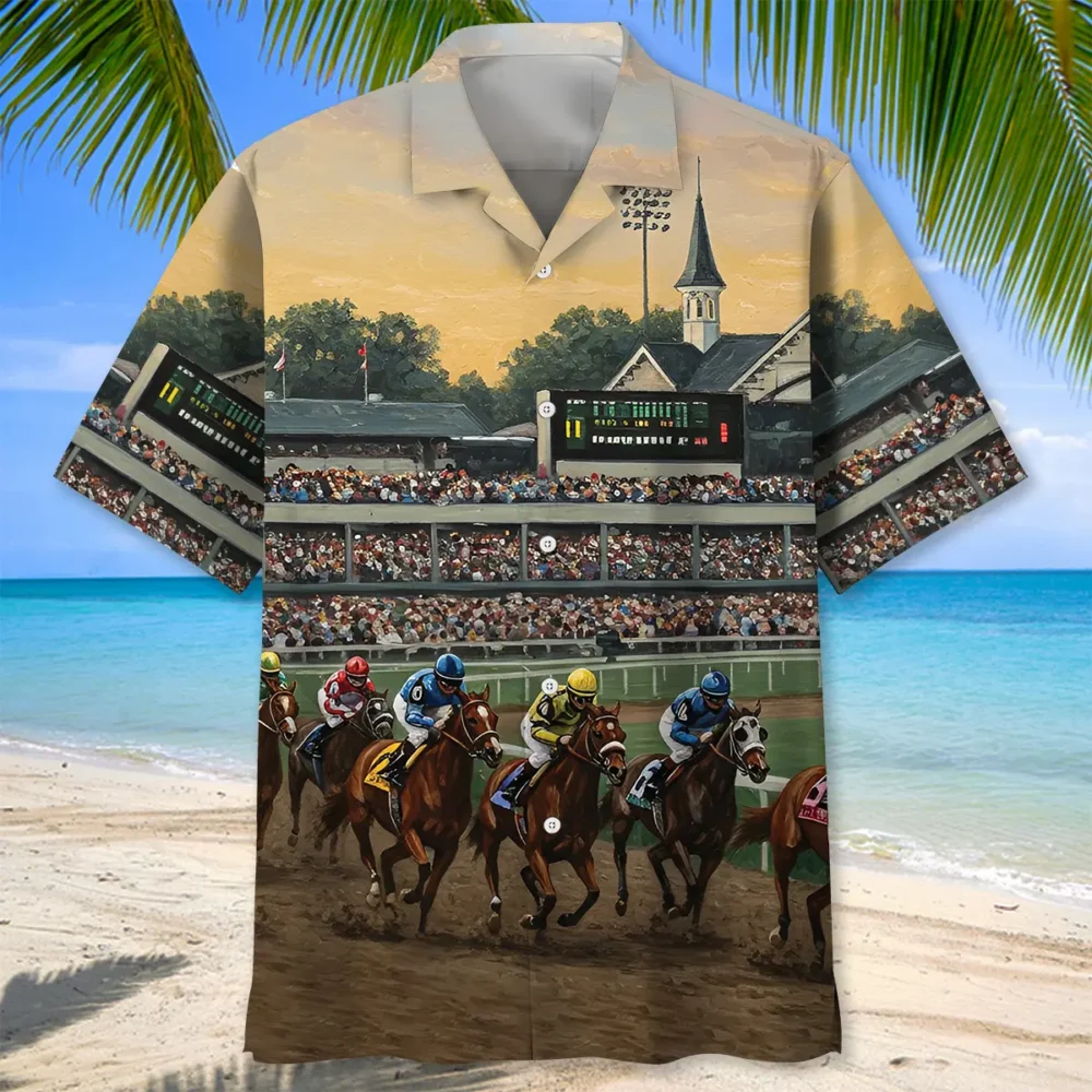 Kentuckey Derby Horse Racing Art Hawaiian Shirt BGR2764961 - Boogor