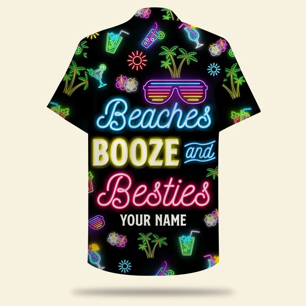 Led Beach Pattern Unisex Hawaiian Shirt Aloha Shirt Summer Vibe Besties Drunk BGR2765614 - Boogor