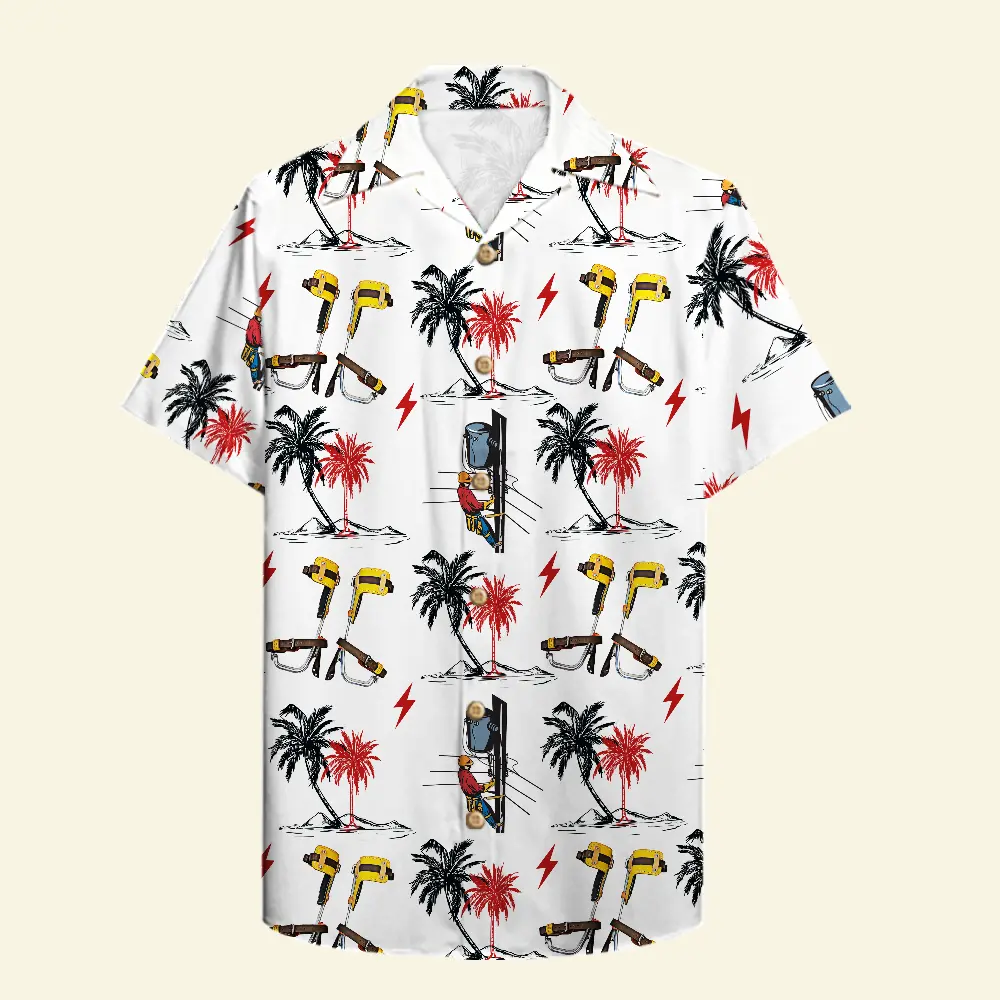 Lineman Power Poles - Unisex Hawaiian Shirt Aloha Shirt Summer Vibe BGR2765626 - Boogor