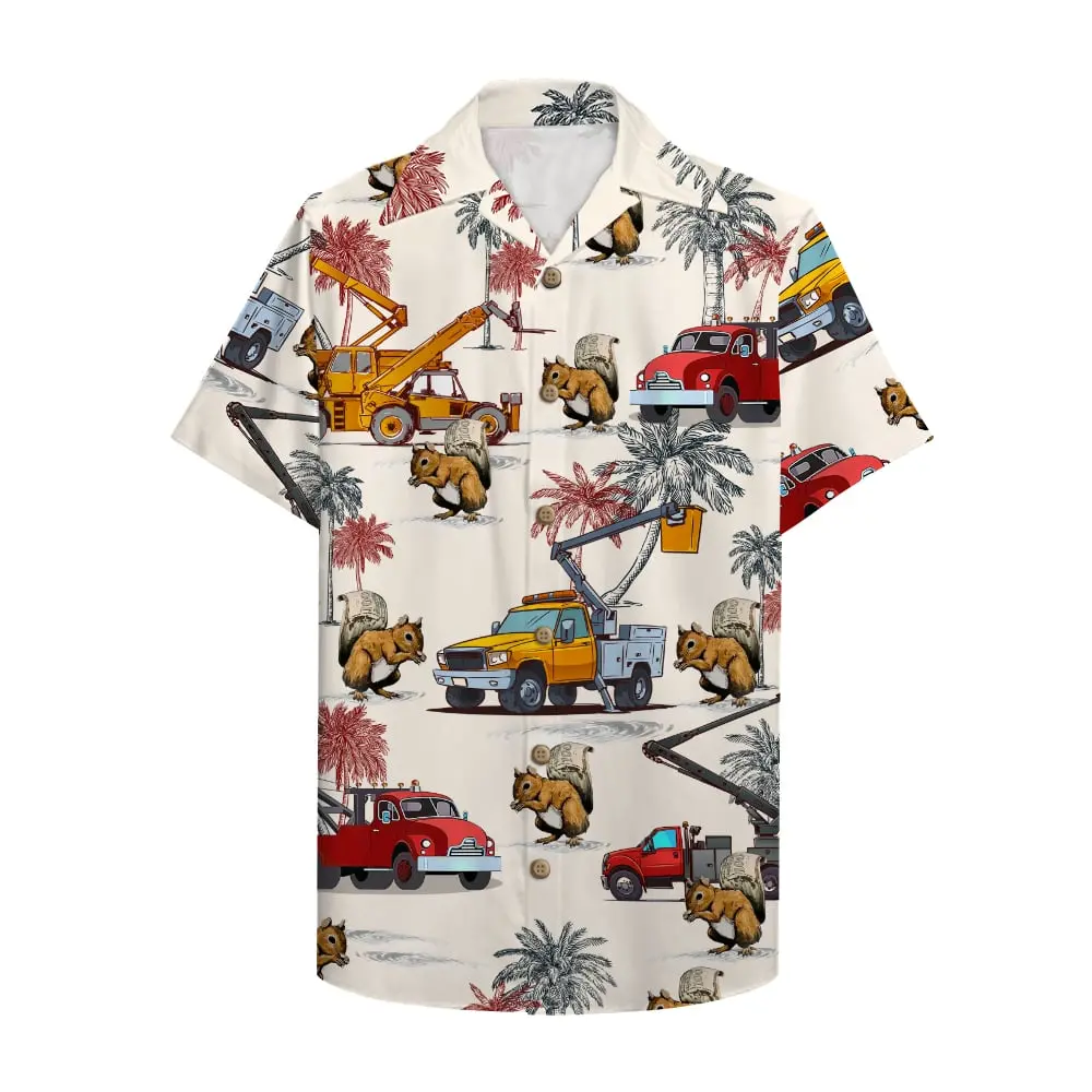 Lineman Unisex Hawaiian Shirt Aloha Shirt - The Cranes Pattern BGR2765653 - Boogor