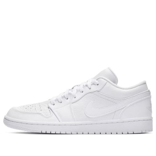 Jordan 1 Low Triple White Leather Sneakers (2019) – 553558-111