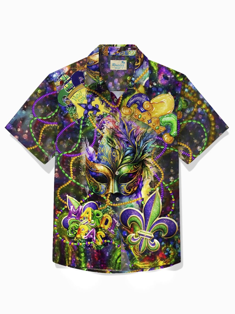 Mardi Gras Holiday Hawaiian Shirt Mask & Tops BGR2765174 - Boogor