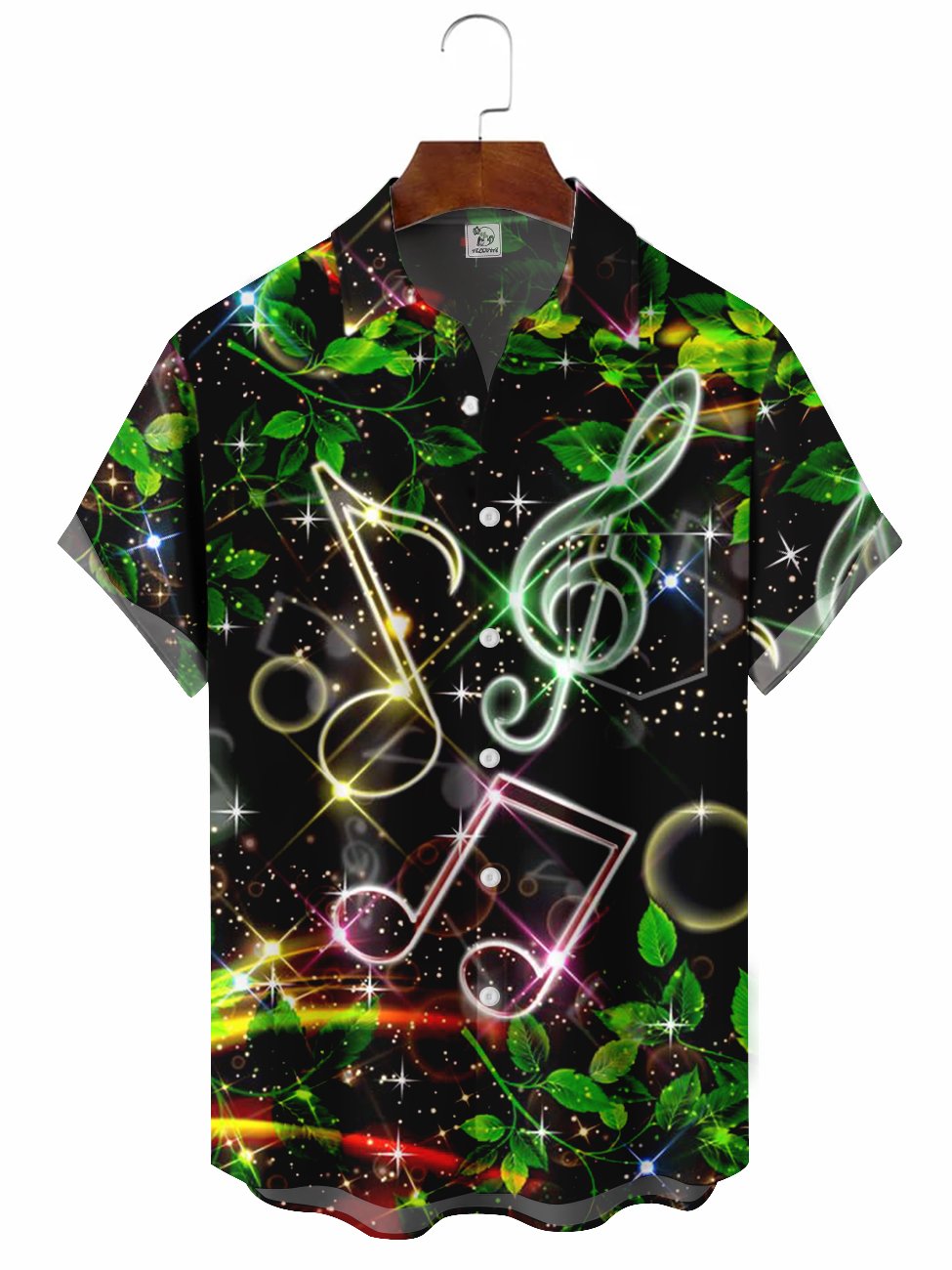 Men's Abstract Music Note Printing Casual Hawaiian Shirt BGR2765263 - Boogor
