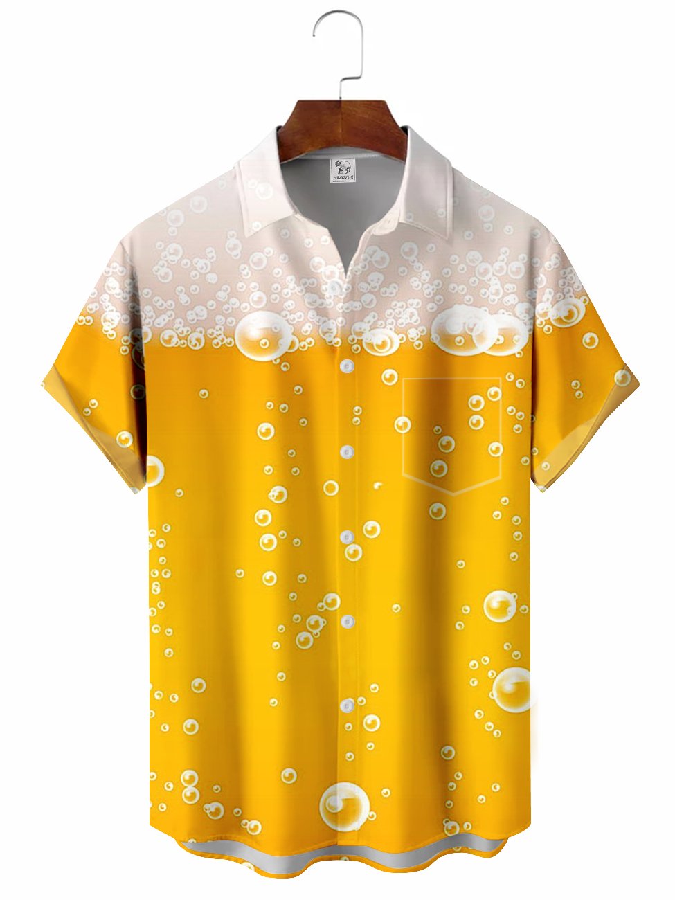 Men's Beer Printing Casual Hawaiian Shirt BGR2765286 - Boogor