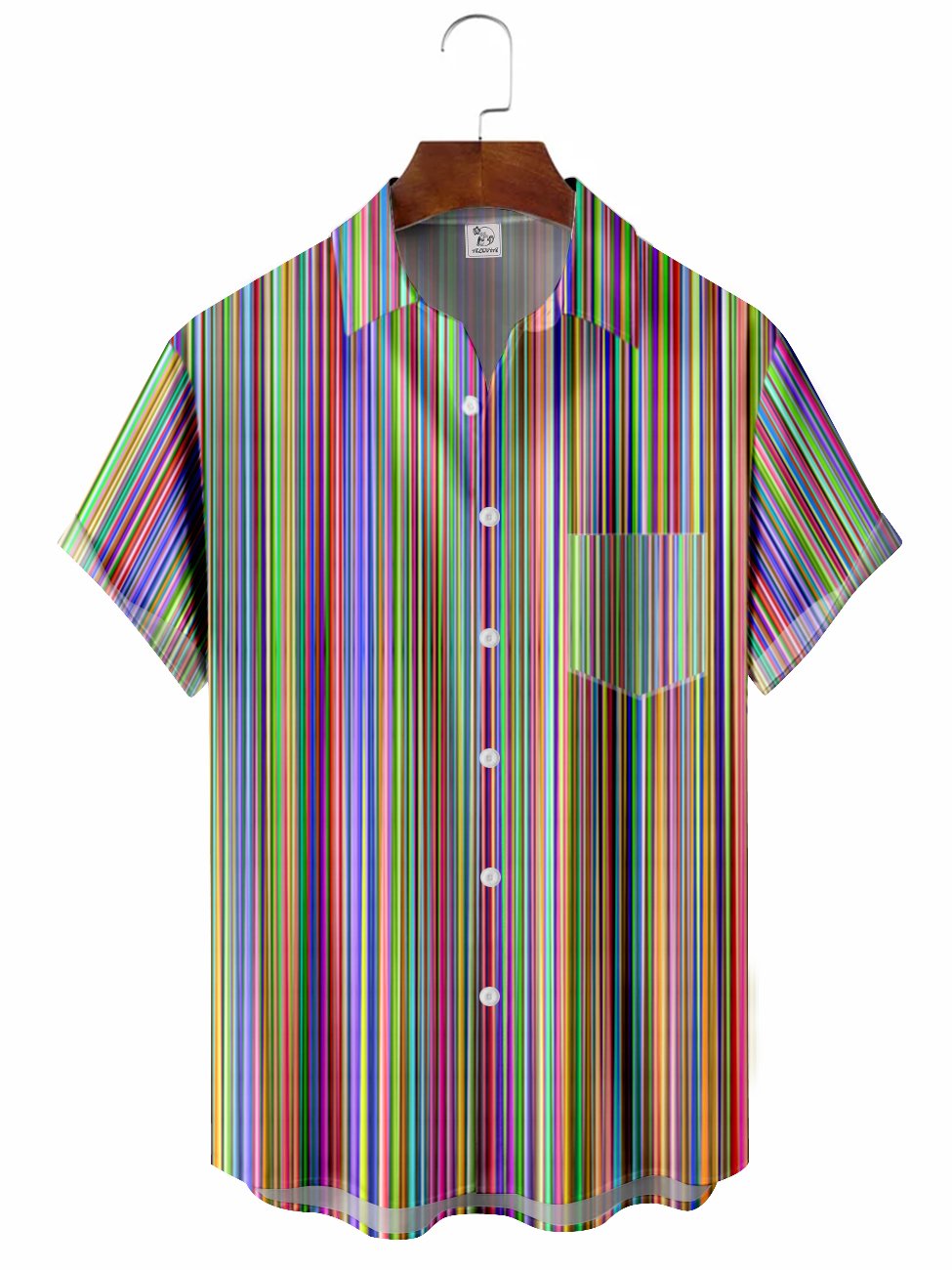 Men's Coloful Stripes Casual Hawaiian Shirt BGR2765344 - Boogor