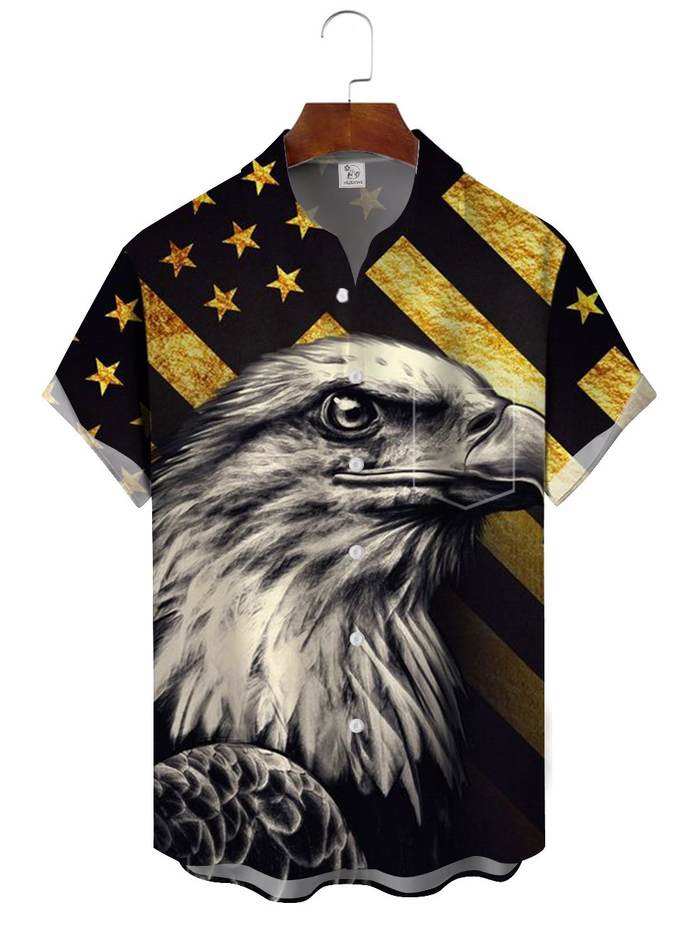 Men's Flag Eagle Vintage Hawaiian Shirt BGR2765288 - Boogor