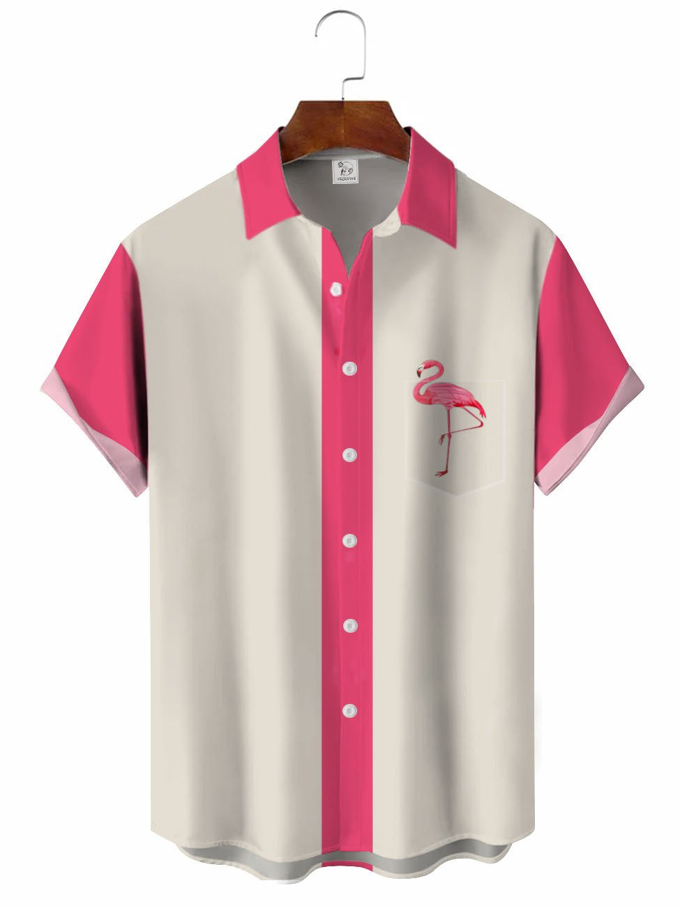 Men's Valentine's Day Flamingo Bowling Hawaiian Shirt BGR2765348 - Boogor