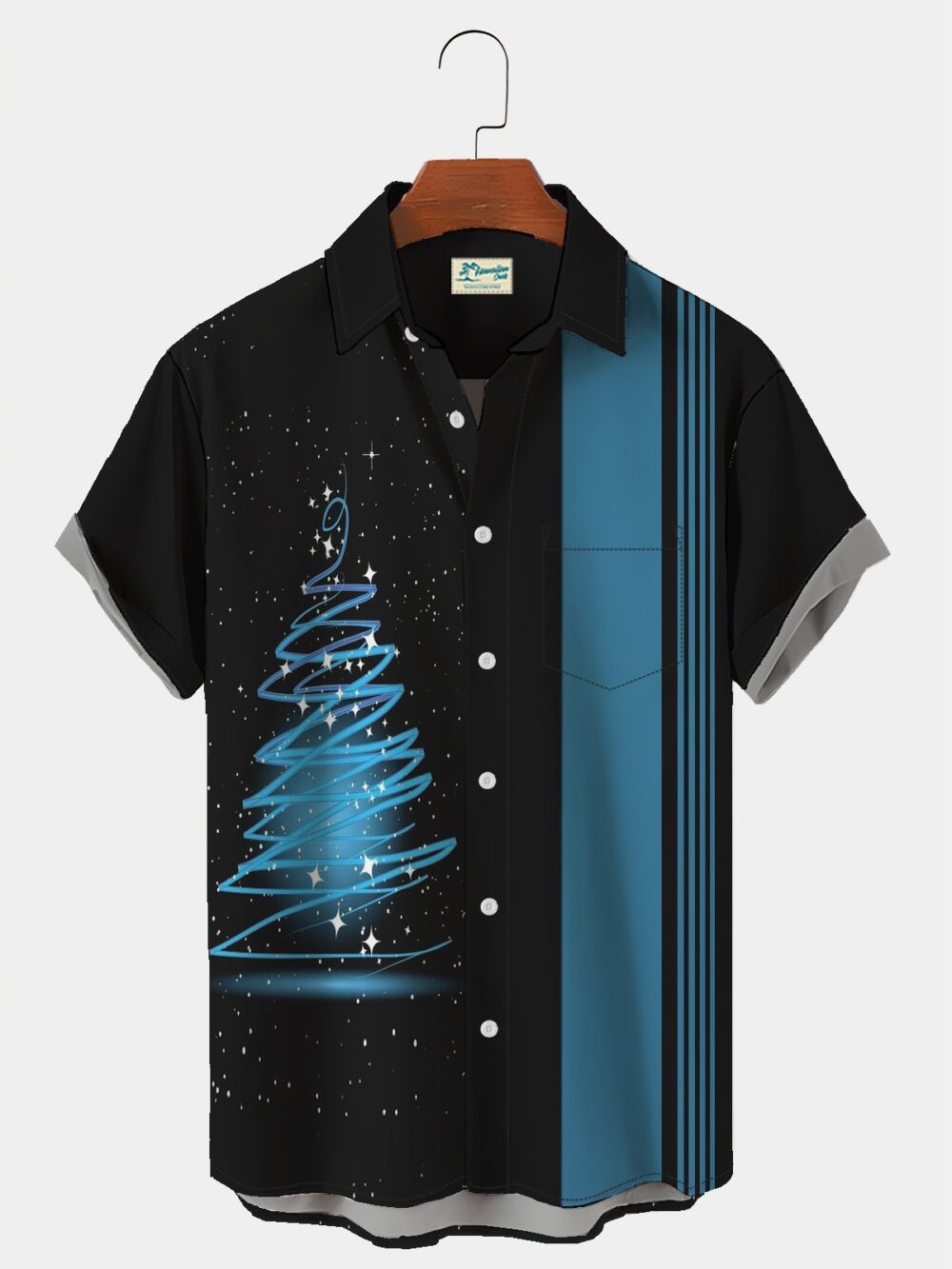 Men's Vintage Bowling Christmas Hawaiian Button Hawaiian Shirt BGR2765247 - Boogor