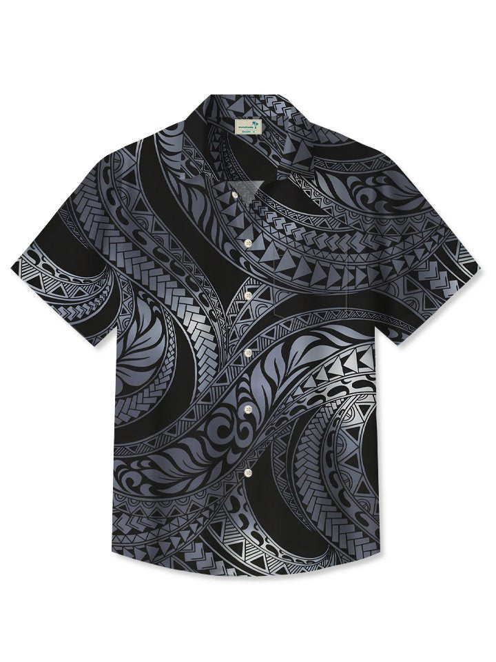 Men's Vintage Geometric Ethnic Gradient Print Hawaiian Shirt BGR2765354 - Boogor