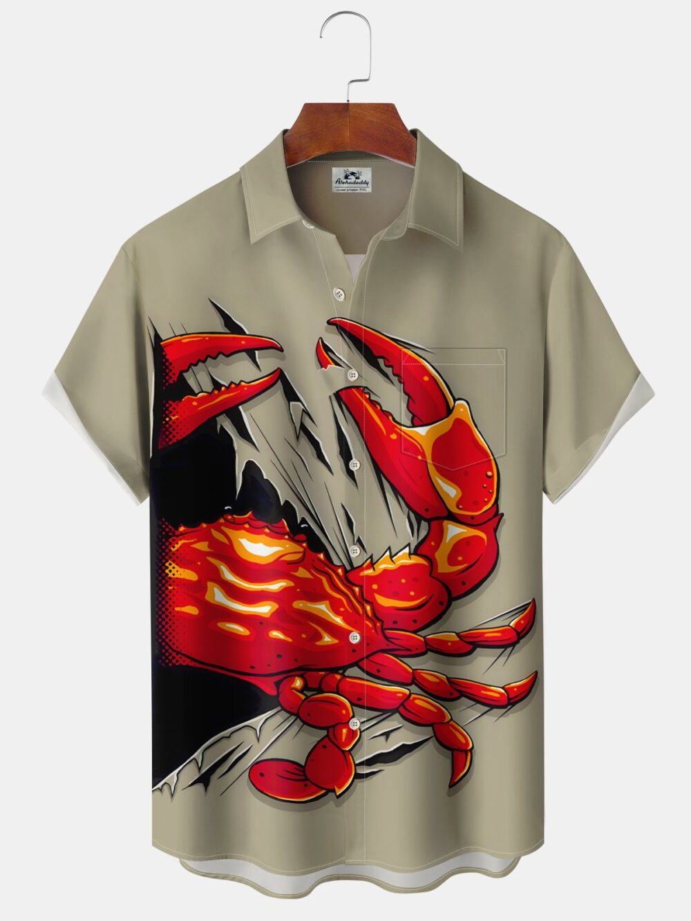Men's Vintage Holiday Crab Sea Life Hawaiian Shirt BGR2765124 - Boogor
