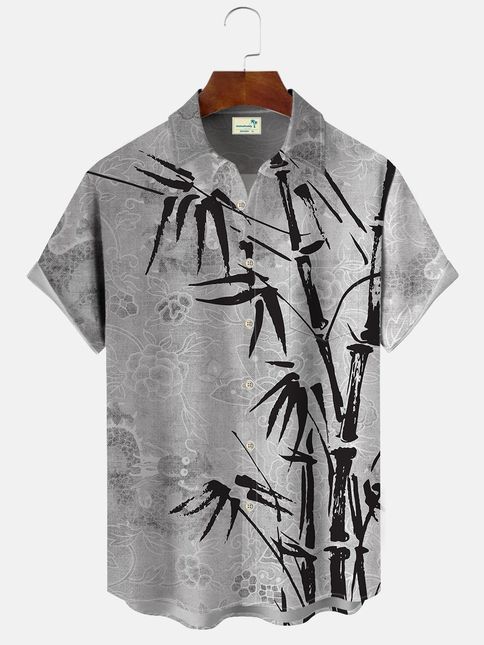 Men's Vintage Oriental Dragon Ink Bamboo Print Daily Casual Hawaiian Shirt BGR2765320 - Boogor